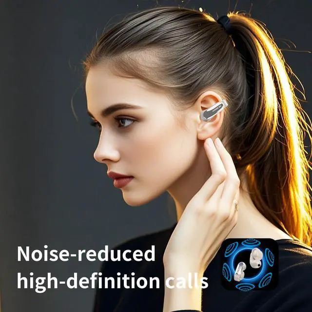 Alt view image 6 of 6 - Open Wireless Bluetooth 5.4,Clip-On Bluetooth with Earhook, IPX5 Waterproof Safe for Sports Running Cycling (Beige)
