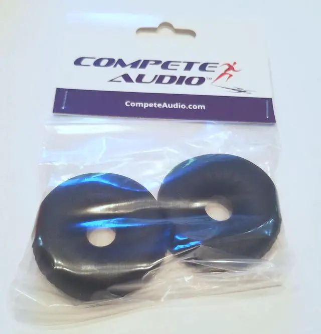 Alt view image 3 of 3 - Replacement Ear Pads - Telex Airman 850 - Black Leatherette Gel Ear Cushions - 60mm Diameter - 1 Pair
