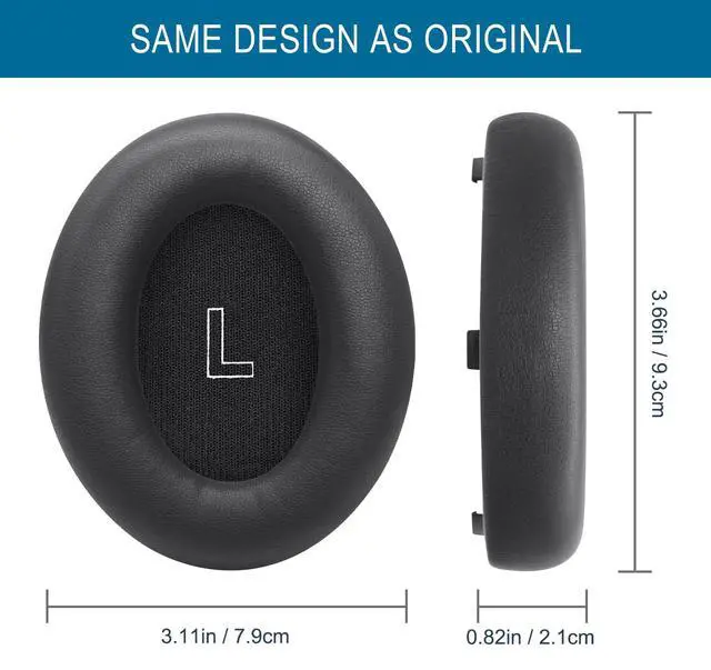 Alt view image 4 of 7 - Ear Pads for Bose QC Ultra/New QuietComfort Ultra(2nd Gen) - Black | Earpads with Softer Protein Leather, Memory Foam, Thickness