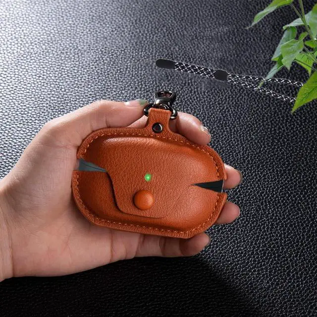 Alt view image 5 of 7 - Compatible with Sony WF-1000XM5 Case Cover with Keychain Hook Lanyard,Vintage Leather Case Designed for Sony Earbuds WF1000XM5 Case Cover (2023) for Women Men (Black)