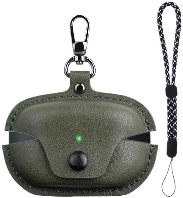 Main image of Compatible with Sony WF-1000XM5 Case Cover with Keychain Hook Lanyard,Vintage Leather Case Designed for Sony Earbuds WF1000XM5 Case Cover (2023) for Women Men (Green)