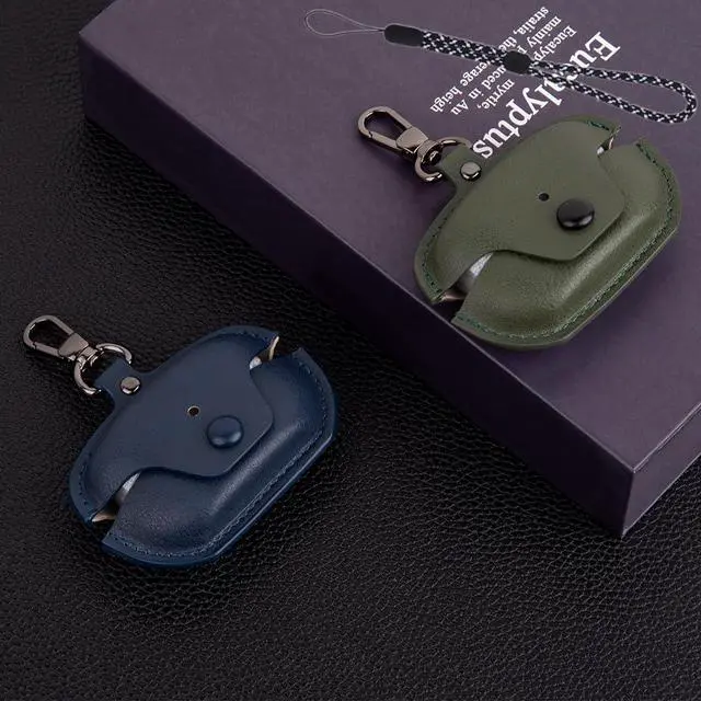 Alt view image 6 of 7 - Compatible with Sony WF-1000XM5 Case Cover with Keychain Hook Lanyard,Vintage Leather Case Designed for Sony Earbuds WF1000XM5 Case Cover (2023) for Women Men (Green)