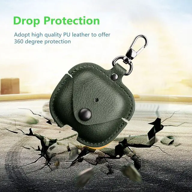 Alt view image 3 of 7 - Leather Case for AirPods Pro3, for AirPod Pro 3th Generation Case Cover Retro Leather with Keychain Compatible with Apple AirPod Pro 3 Gen Charging Case 2025 (Green)