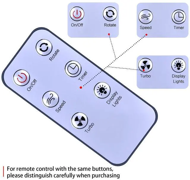 Alt view image 5 of 7 - Replacement Remote Control for LivePure Bladeless Indoor/Outdoor Rechargeable Fan LP1780FAN-SGE LP1780FAN-TEA LP1780FAN-LAV LP1780FAN-DNB LP1780FAN-COR