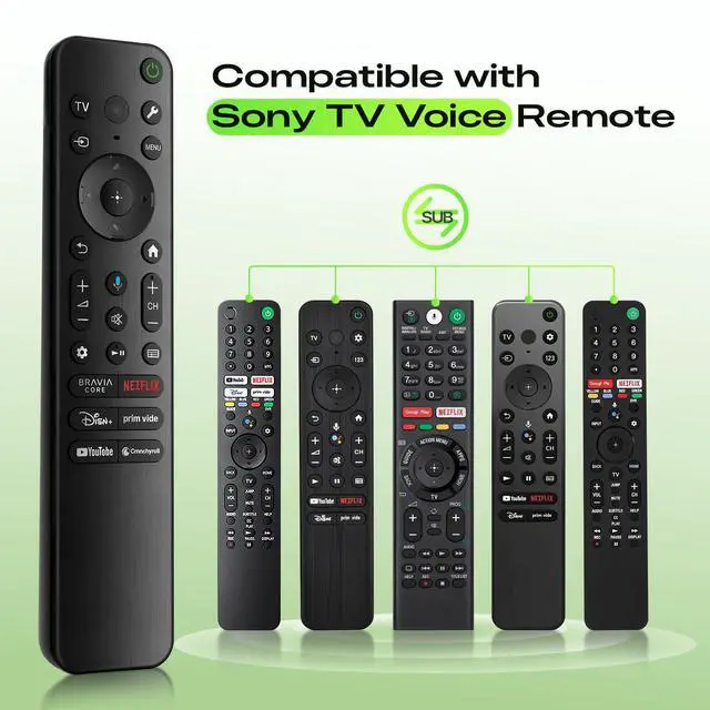 Alt view image 3 of 6 - Voice Remote for Sony-TV-Remote, Replacement for All Sony Remote Control for Bravia Smart TV with Voice Function, for Bravia 4K 8K UHD LCD HD LED OLED Series TVs with 6 Shortcut Buttons