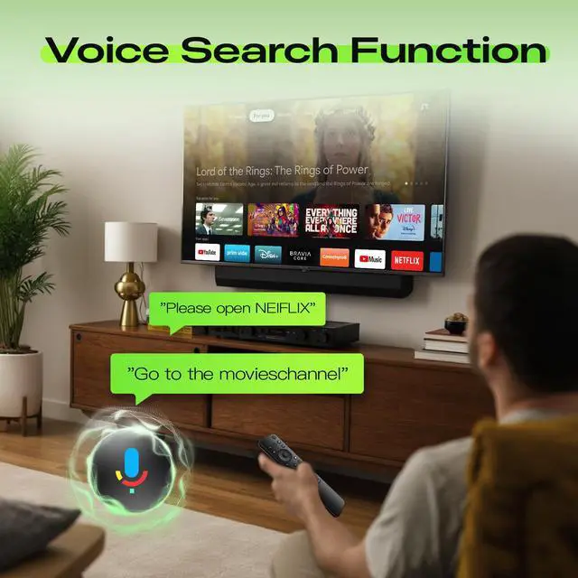Alt view image 4 of 6 - Voice Remote for Sony-TV-Remote, Replacement for All Sony Remote Control for Bravia Smart TV with Voice Function, for Bravia 4K 8K UHD LCD HD LED OLED Series TVs with 6 Shortcut Buttons