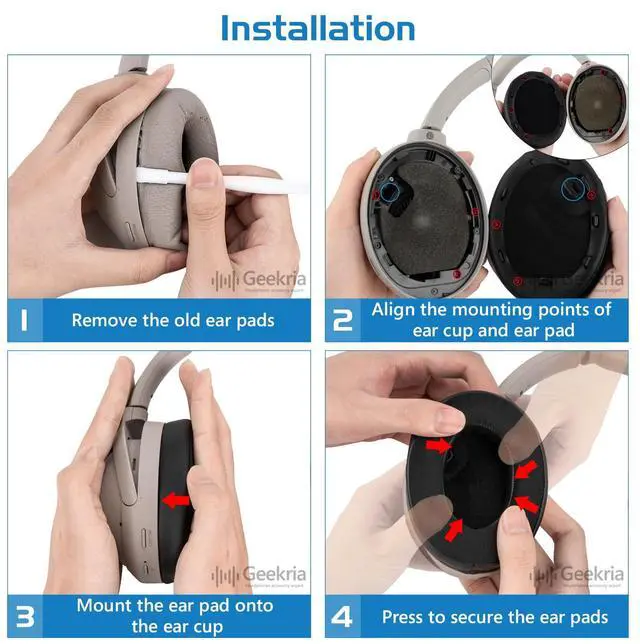 Alt view image 5 of 6 - Sport Cooling-Gel Replacement Ear Pads for Sony WH-1000XM4 Headphones Ear Cushions, Repair Parts (Black)