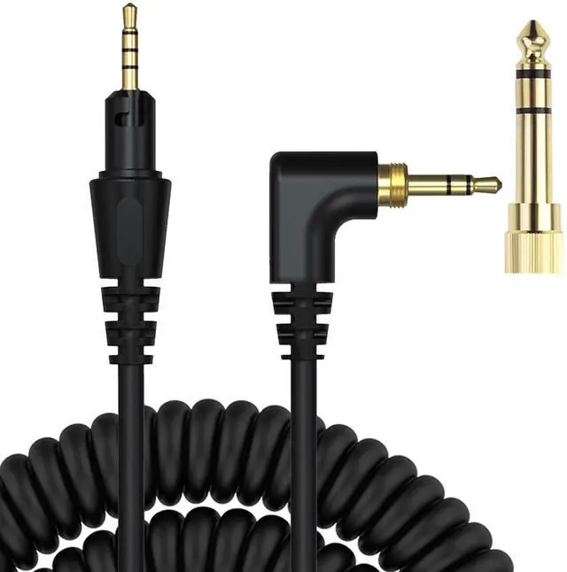 Main image of Replacement HDJ-CUE1 Audio Cable Coiled Cord Compatible with Pioneer DJ HDJ-CUE1, HDJ-X5, HDJ-X7, HDJ-S7 Headphones with 6.35mm Adapter
