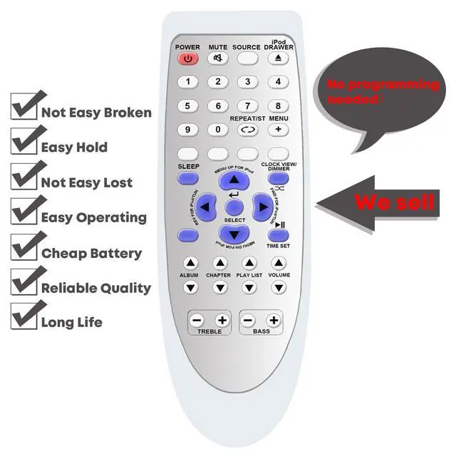 Alt view image 2 of 6 - Replacement Remote Control for iLIVE Ultra Slim Bar Speaker IT188B ITP150B ITP152 ITP152B ITP582B