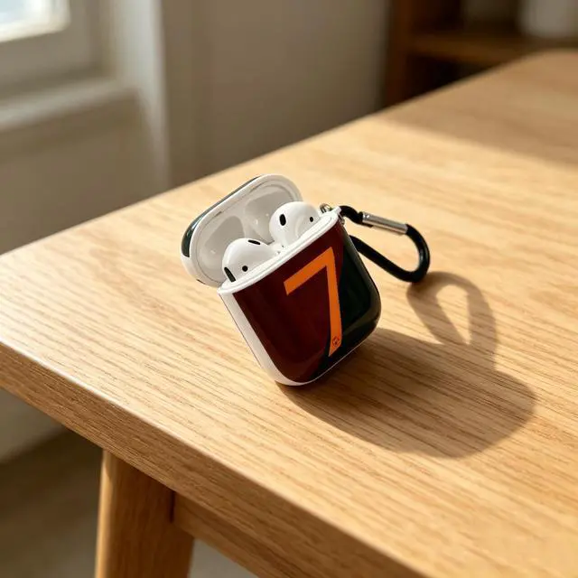 Alt view image 3 of 5 - No.7 Jersey Bluetooth Headphone Protective Case,Compatible with Apple AirPods 2nd and 1st Generation (White, Portugal)