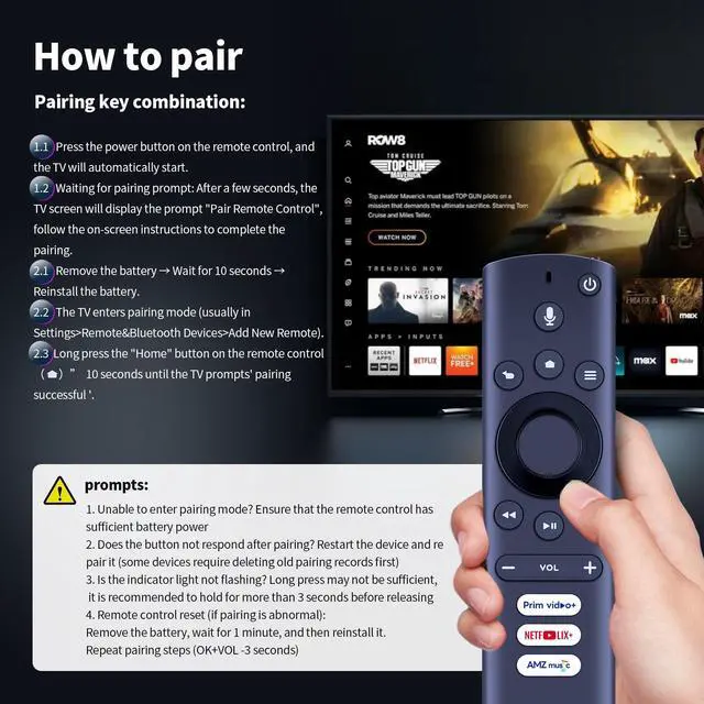 Alt view image 6 of 6 - G0V0Q7 Remote for Westinghouse/Element/Seiki 43GSR4100KN TV | Voice Control,Easy pairing,Responsive control,for EL4KAMZ4317 WA43UFT1001