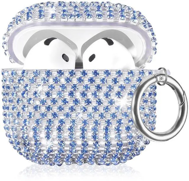 Main image of Bling Case Compatible with AirPods 4th Generation (2024), Sparkling Diamond Case for AirPods 4 Case Bling Rhinestones for Women, Shockproof Protective Cute Cover with Keychain