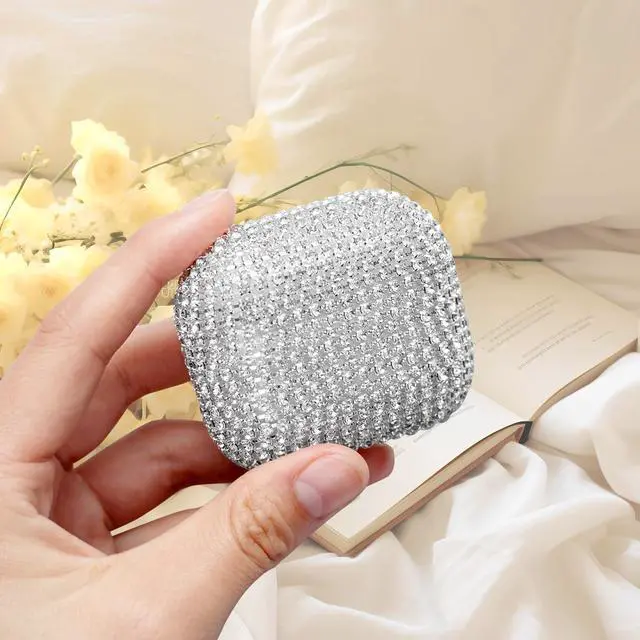 Alt view image 5 of 7 - Bling Case Compatible with AirPods 3rd Generation (2021), Sparkling Diamond Case for AirPods 3 Case Bling Rhinestones for Women, Shockproof Protective Cute Cover with Keychain