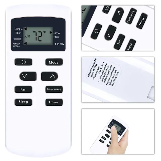 Alt view image 3 of 4 - Remote Replacement for Frigidaire AC Air Conditioner | Compatible Models: YX1F8F YX1F9F 5304515943 66129926904 66129926905, Display, LED Screen