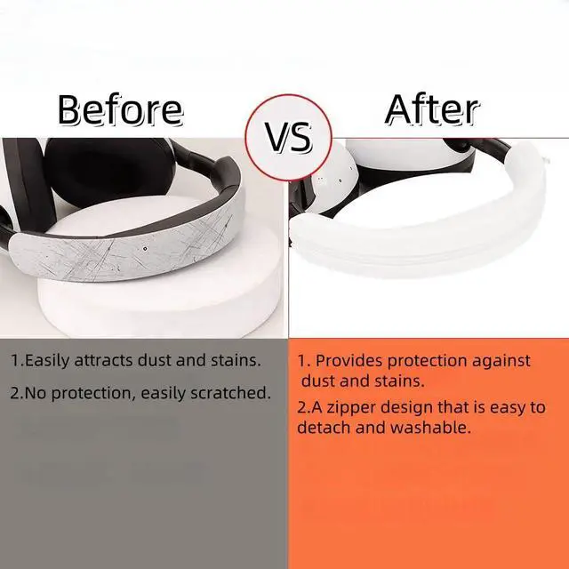 Alt view image 4 of 6 - Silicone Headphone Headband Cover Compatible with Sony INZONE H7/H9 Headsets, Zipper Headphone Headband Protector (Black)