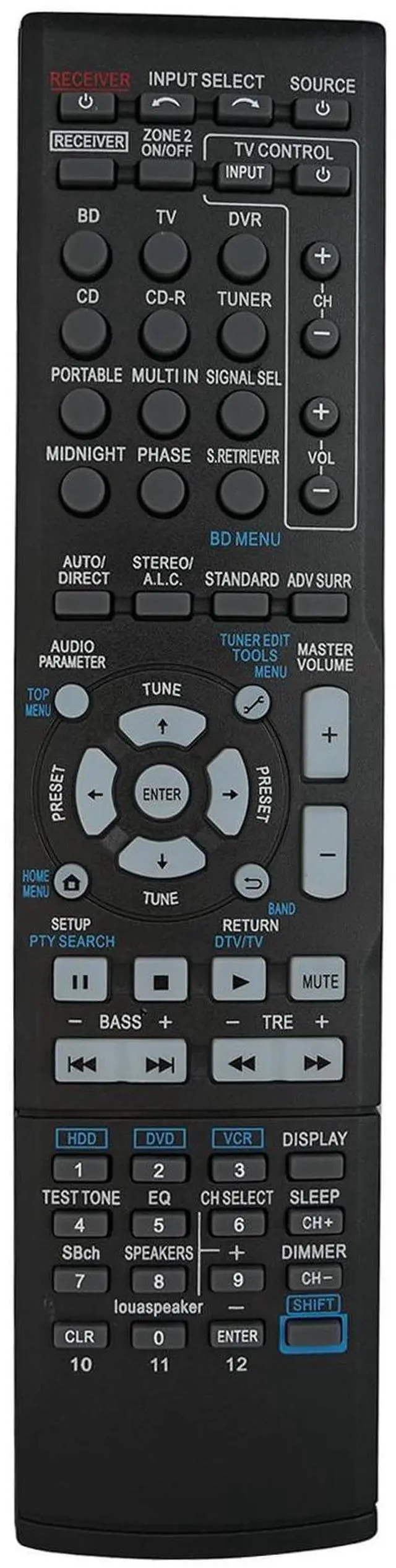 Alt view image 2 of 7 - Replacement Remote Control Fit for VSX-D711 VSX-41 VSX-21 VSX-11 VSX-D606S 7.1-Channel for Pioneer Home Theater AV A/V Receiver System