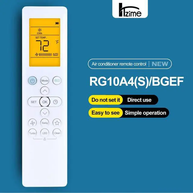 Alt view image 2 of 7 - RG10A4(D1) Remote for Samsung/Pioneer/Elgin/Midea/SENVILLE Air Conditioner | RG10A4(S)/BGEF RG10A3(B2S)/BGEF