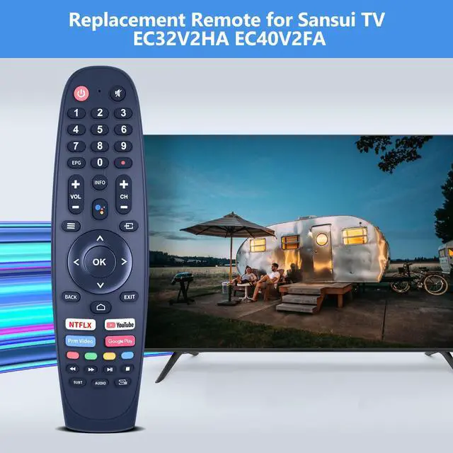 Alt view image 2 of 6 - Replacement fit for Sansui TV Remote Control, Compatible with EC32V2HA EC40V2FA