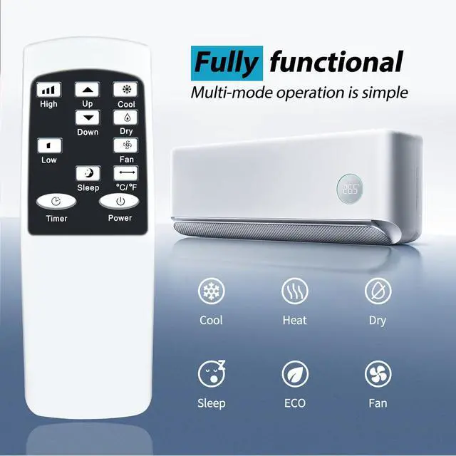 Alt view image 4 of 7 - Replacement Remote Control for COSTWAY Portable Air Conditioner FP10286US | FP10122US FP10123US FP10268US FP10267US FP10263US FP10265US FP10259US?ZAFRO A4216A-8K A4216A-8K-YT A5411-10K-ZA