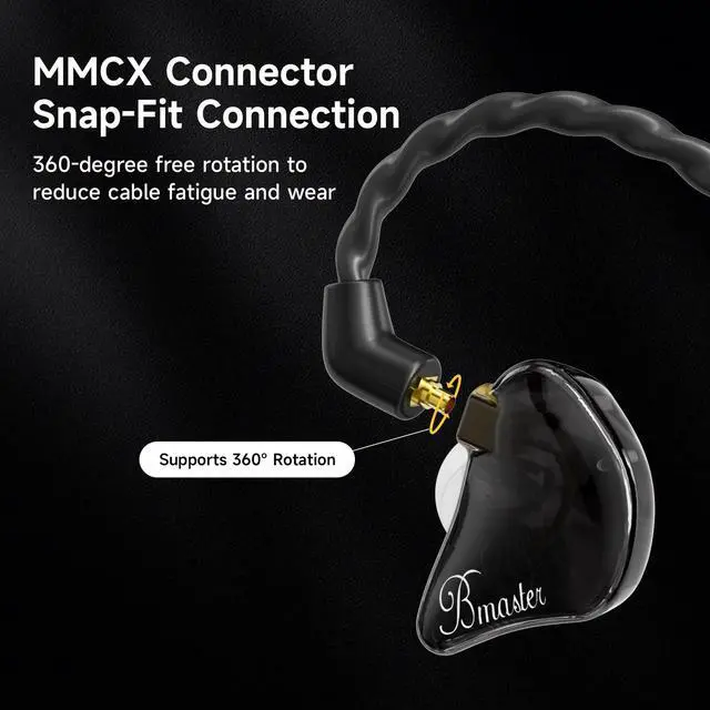 Alt view image 5 of 7 - SC100 OFC Silver-Plated Upgrade Headphone Cable, Black | 4N MMCX Replacement Earphone Cable, 3.5mm Audio Jack for Musician Audiophile