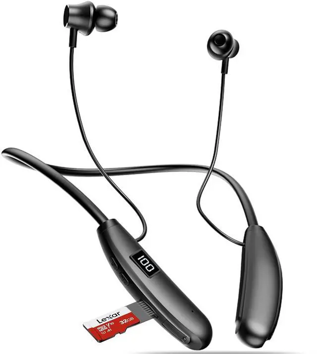 Main image of Neckband Bluetooth Headphones with TF Card Slot, 200H Playtime Earphone Lightweight Sports Headphones with Mic, Magnetic Neckband Earbuds for Running, Cycling, IPX5 Waterproof Noise Reduction In-Ear