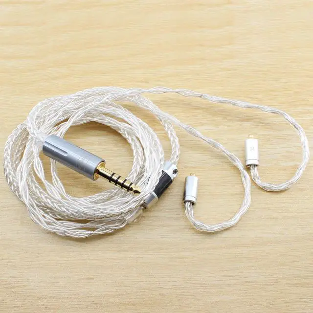 Alt view image 2 of 6 - MMCX IEM Cable 4.4mm Balanced Silver Plated Copper Earphone Upgrade Cord Compatible with Shure SE215 SE425 UE900 Moondrop Aria Tin T2 T3 BGVP 1.2m 4ft