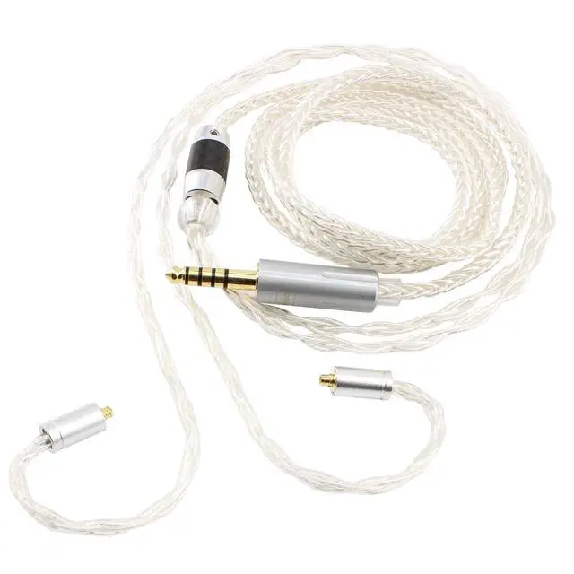 Alt view image 5 of 6 - MMCX IEM Cable 4.4mm Balanced Silver Plated Copper Earphone Upgrade Cord Compatible with Shure SE215 SE425 UE900 Moondrop Aria Tin T2 T3 BGVP 1.2m 4ft