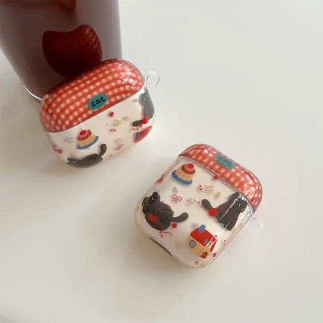 Alt view image 5 of 6 - for Airpods Pro 3 Case Cute(2025),Boys Funny Cat Animals Pattern Earphone Protective Cover,Kawaii Soft Shell for AirPod Pro 3rd Generation for Woman Girls