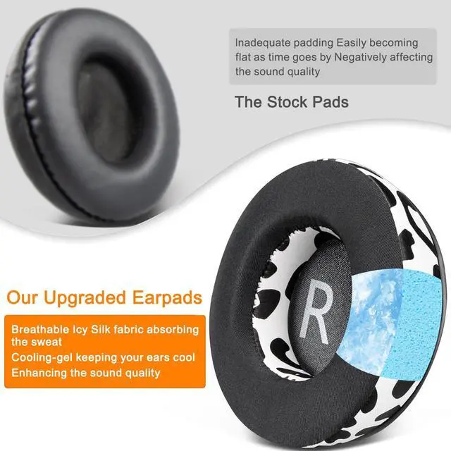 Alt view image 6 of 6 - Cooling Gel Earpads Replacement for JBL Synchros E50 E50BT S500 S700 Wireless Headphones, Ear Pads Cushions with Noise Isolation Foam - Snow Leopard