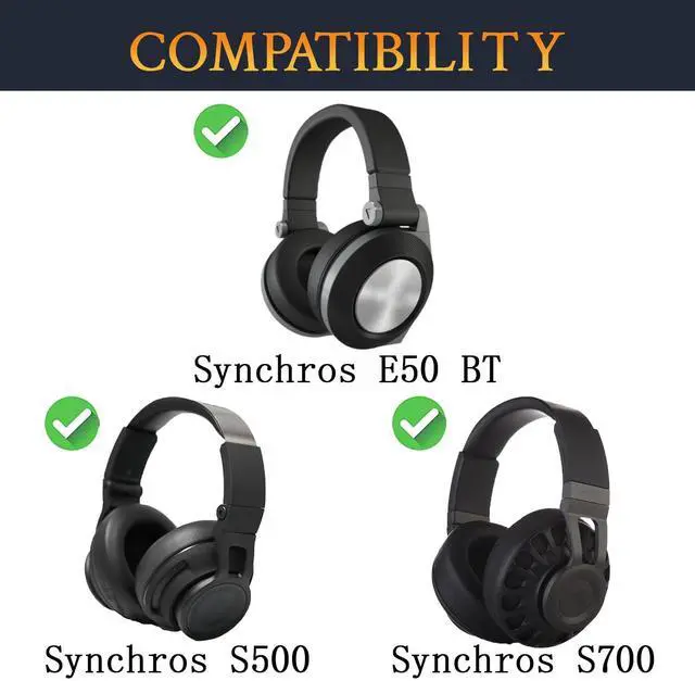 Alt view image 2 of 6 - Cooling Gel Earpads Replacement for JBL Synchros E50 E50BT S500 S700 Wireless Headphones, Ear Pads Cushions with Noise Isolation Foam - Black