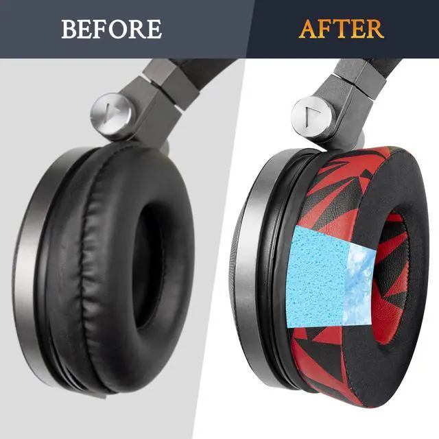 Alt view image 5 of 6 - Cooling Gel Earpads Replacement for JBL Synchros E50 E50BT S500 S700 Wireless Headphones, Ear Pads Cushions with Noise Isolation Foam - Red Storm
