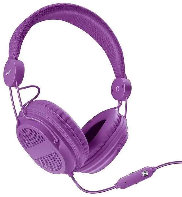 Main image of DGHP-5540 Kid Friendly Headphones with Mic and Music Volume, Purple