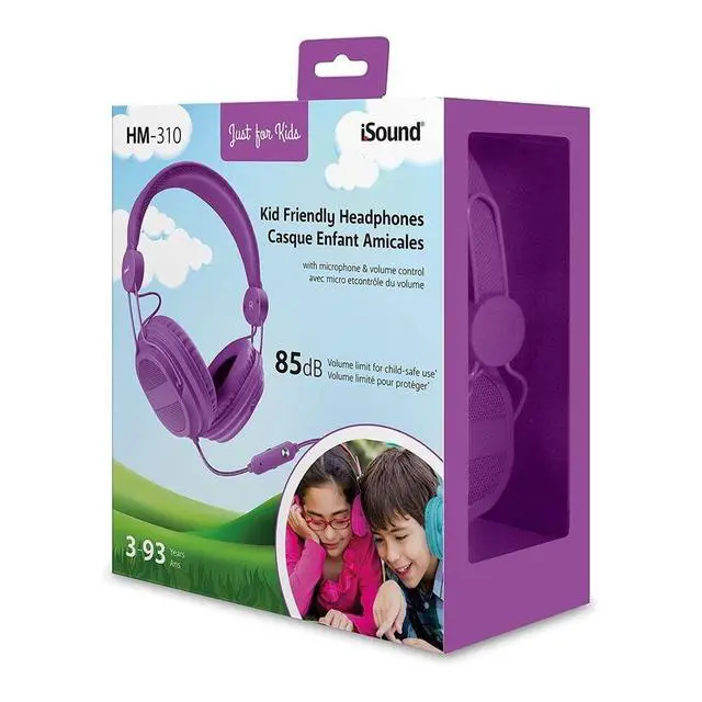 Alt view image 3 of 4 - DGHP-5540 Kid Friendly Headphones with Mic and Music Volume, Purple