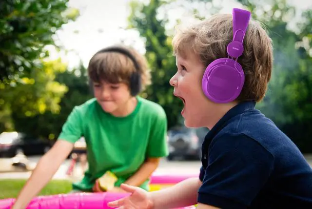 Alt view image 4 of 4 - DGHP-5540 Kid Friendly Headphones with Mic and Music Volume, Purple