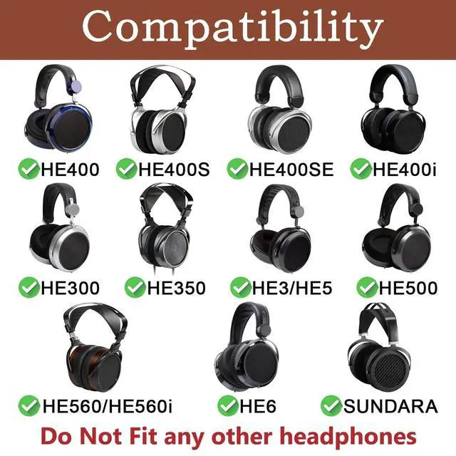 Alt view image 2 of 7 - Ear Pads Replacement for HiFiMan Sundara HE400SE Cushions Memory Foam. | premium protein leather and all-day comfortable long wear friendly - Black