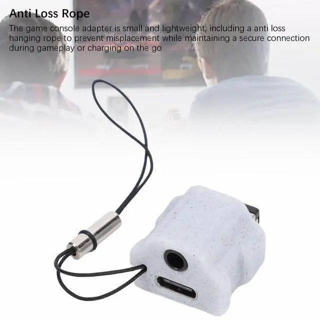 Alt view image 3 of 7 - GBA SP to USB C Adapter, Ensuring Seamless Compatibility Petg Material GBA SP Charger with 3.5mm Headphone Jack Anti Loss Rope Charging Adapter Fit for GBASP Game Consoles (Grey)