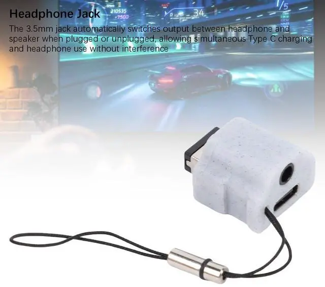 Alt view image 4 of 7 - GBA SP to USB C Adapter, Ensuring Seamless Compatibility Petg Material GBA SP Charger with 3.5mm Headphone Jack Anti Loss Rope Charging Adapter Fit for GBASP Game Consoles (Grey)