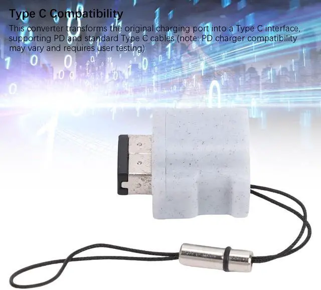 Alt view image 6 of 7 - GBA SP to USB C Adapter, Ensuring Seamless Compatibility Petg Material GBA SP Charger with 3.5mm Headphone Jack Anti Loss Rope Charging Adapter Fit for GBASP Game Consoles (Grey)
