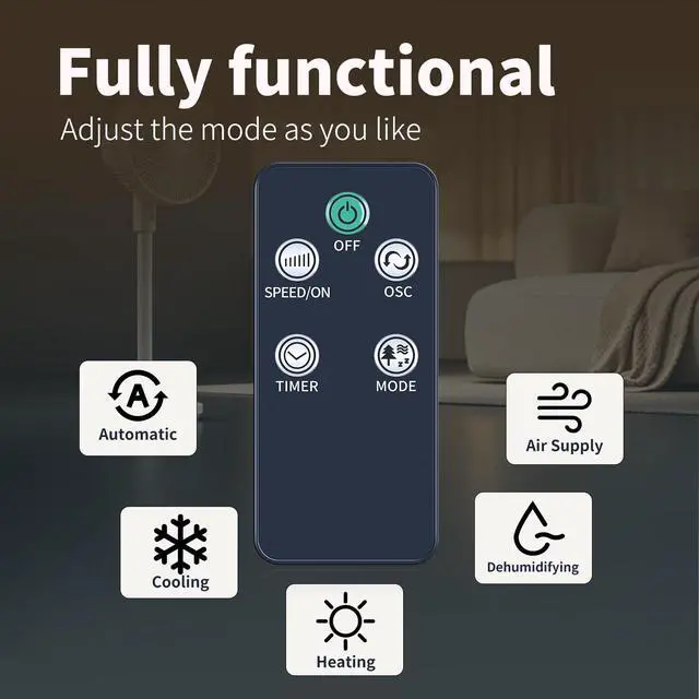 Alt view image 6 of 7 - Remote Control for Black+Decker 46 Inch Tower Fan BFTR146 | for CIH 37 Inch Tower Fan TF3804TR-S