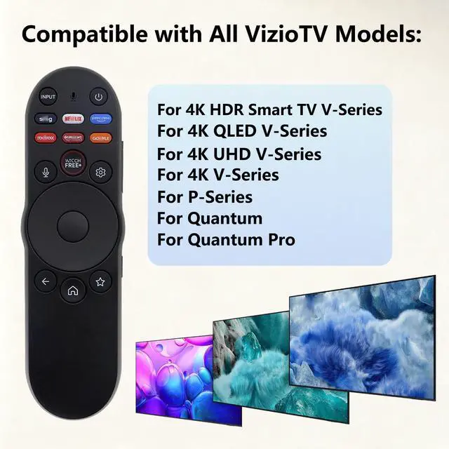 Alt view image 4 of 7 - Replacement Compatible with VIZIO-Smart-TV-Remote - XRT270 Voice Control Compatible with Vizio FHD 4K Quantum D/P/M/V-Series Smart TV