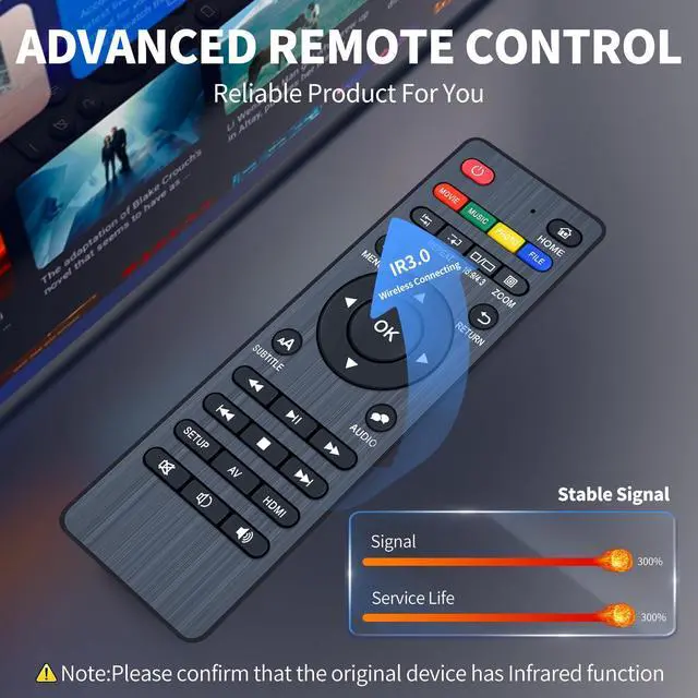 Alt view image 4 of 7 - Replacement Remote Control for JLZNLC 4K Ultra HD Media Player A5, for Micca 4K Ultra-HD Digital Media Player