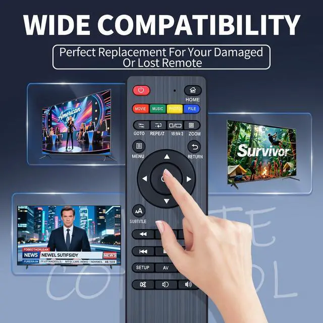 Alt view image 2 of 7 - Replacement Remote Control for JLZNLC 4K Ultra HD Media Player A5, for Micca 4K Ultra-HD Digital Media Player
