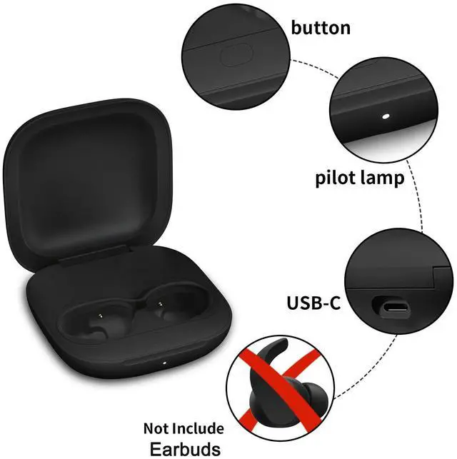 Alt view image 7 of 7 - Charging Case Compatible for Beats Fit Pro, Portable Charger Case Replacement with Pairing Sync Button, 700mAh Built-in Battery (Headphones Not Included)