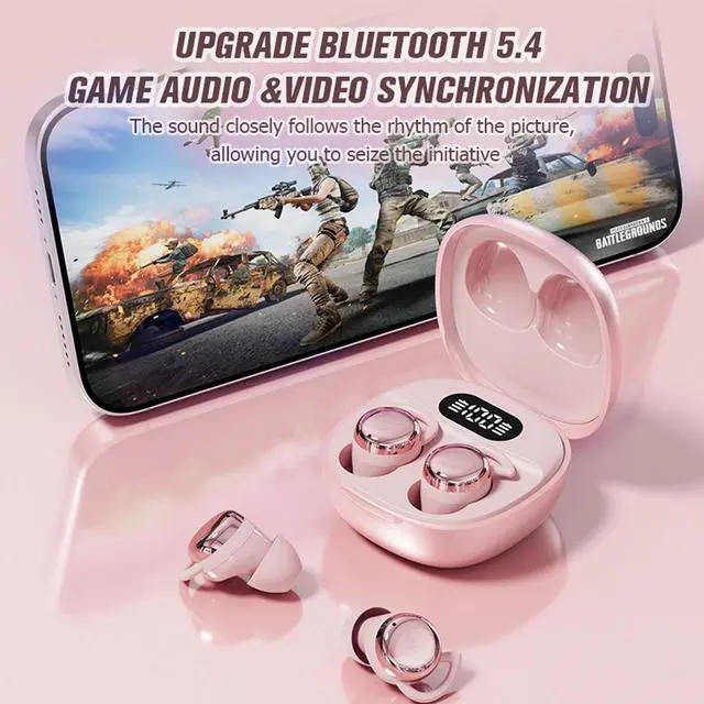 Alt view image 7 of 7 - Invisible Small Mini Sleep Earbuds Pink Wireless Bluetooth Comfortable Side Sleepers Sleeping Tiny Micro Smallest Discreet Hidden Earbud Headphones for Work Ear Buds for Small Ear Canals Women