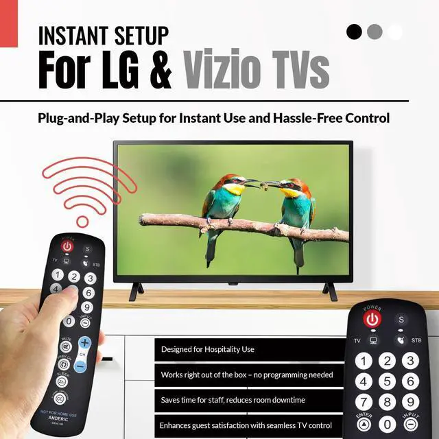 Alt view image 3 of 6 - EzWipe Universal TV Remote Control - 1-Device - TV Only | for Hospitality, Hotels, Motels, Commercial TVs - Clean Wipeable Membrane Surface - RRHC100