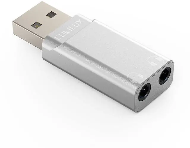 Main image of USB A to Dual 3.5mm Headphone Splitter with DAC - USB to Double Stereo Audio Adapter - Compatible with Lenovo HP Dell Asus Computer Laptop PC