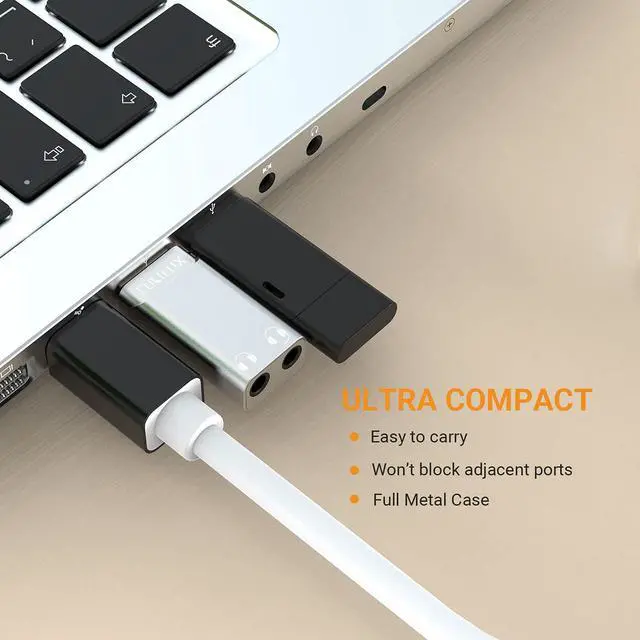 Alt view image 6 of 7 - USB A to Dual 3.5mm Headphone Splitter with DAC - USB to Double Stereo Audio Adapter - Compatible with Lenovo HP Dell Asus Computer Laptop PC