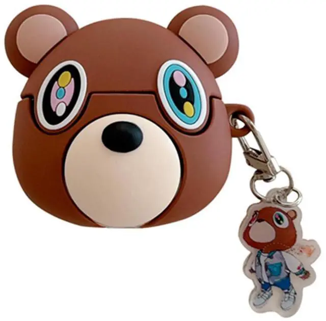 Main image of Earbuds Case for AirPods pro 3 for Girls Boys Kids,Cute Cartoon Popular Bear Design Silicone Headphone Cover with Hook for Airpods pro 3rd Generation (2025)
