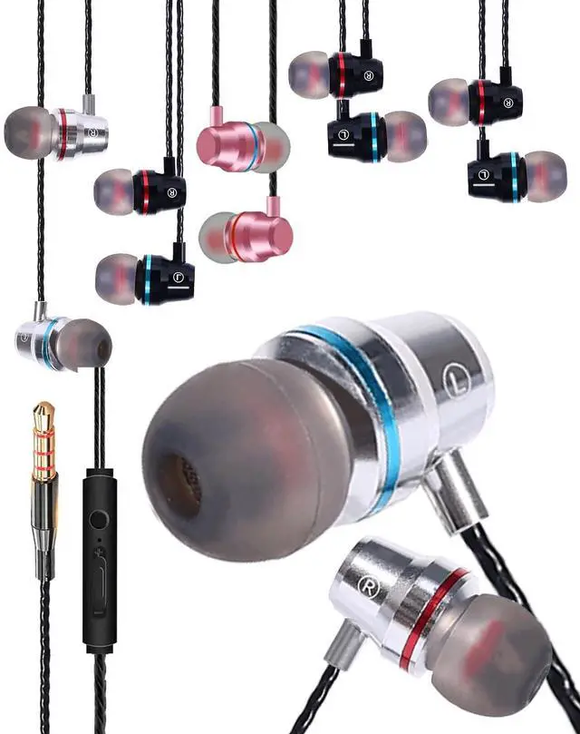 Main image of Earbuds Wired 5 Pack - in-Ear Earphone Headphones with Microphone | for Air School Office Home, Fits for 3.5mm Jack Devices