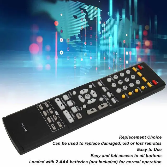 Alt view image 2 of 7 - RC1115 Remote Control Replacement for AVR 390, 591, 930, 1312, 1612, 2805, 2806, 2807, 2808, 2809 AV Surround Receivers, Easy to Use